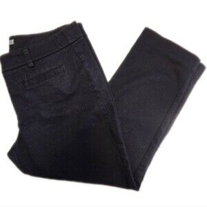 CAbi style #413 black cropped textured dress pants slim straight leg, size 12